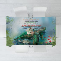 Polynesia Mother's Day Tablecloth Magnificent Sea Turtle Of Love and Gratitude LT9 Blue - Polynesian Pride