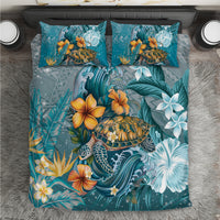 Sea Turtle In The Ocean Bedding Set with Polynesian Pattern Arty Style LT9 Blue - Polynesian Pride