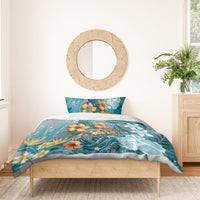 Sea Turtle In The Ocean Bedding Set with Polynesian Pattern Arty Style LT9 - Polynesian Pride