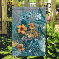 Sea Turtle In The Ocean Garden Flag with Polynesian Pattern Arty Style LT9 Garden Flag Blue - Polynesian Pride
