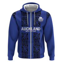 Custom Oceania Football NZ Auckland Zip Hoodie Maori Tribal Pattern LT9 Zip Hoodie Blue - Polynesian Pride