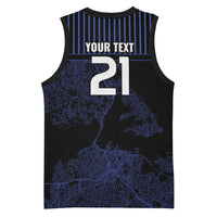 Custom Oceania Football NZ Auckland Basketball Jersey Minimal City Map Style LT9 - Polynesian Pride
