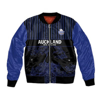 Custom Oceania Football NZ Auckland Bomber Jacket Minimal City Map Style LT9 Unisex Blue - Polynesian Pride