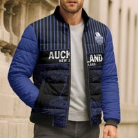 Custom Oceania Football NZ Auckland Bomber Puffer Jacket Minimal City Map Style LT9 - Polynesian Pride