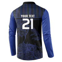Custom Oceania Football NZ Auckland Button Sweatshirt Minimal City Map Style LT9 - Polynesian Pride