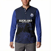 Custom Oceania Football NZ Auckland Button Sweatshirt Minimal City Map Style LT9 - Polynesian Pride