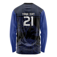Custom Oceania Football NZ Auckland Long Sleeve Shirt Minimal City Map Style LT9 - Polynesian Pride