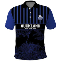 Custom Oceania Football NZ Auckland Polo Shirt Minimal City Map Style LT9 Blue - Polynesian Pride