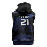 Custom Oceania Football NZ Auckland Sleeveless Zip Hoodie Minimal City Map Style