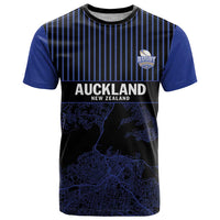 Custom Oceania Football NZ Auckland T Shirt Minimal City Map Style LT9 Blue - Polynesian Pride
