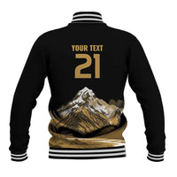 Custom Oceania Football NZ South Island Baseball Jacket Minimal Mount Cook Silhouette LT9 - Polynesian Pride