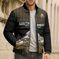 Custom Oceania Football NZ South Island Bomber Puffer Jacket Minimal Mount Cook Silhouette LT9 - Polynesian Pride