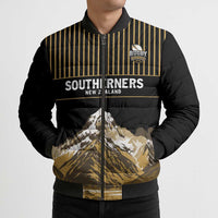Custom Oceania Football NZ South Island Bomber Puffer Jacket Minimal Mount Cook Silhouette LT9 - Polynesian Pride