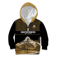 Custom Oceania Football NZ South Island Kid Hoodie Minimal Mount Cook Silhouette