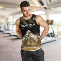 Custom Oceania Football NZ South Island Men Tank Top Minimal Mount Cook Silhouette LT9 Black - Polynesian Pride