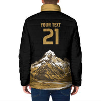 Custom Oceania Football NZ South Island Padded Jacket Minimal Mount Cook Silhouette LT9 - Polynesian Pride