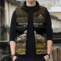 Custom Oceania Football NZ South Island Sleeveless Puffer Jacket Minimal Mount Cook Silhouette LT9 - Polynesian Pride