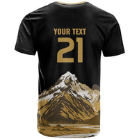 Custom Oceania Football NZ South Island T Shirt Minimal Mount Cook Silhouette LT9 - Polynesian Pride