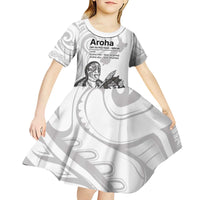 Aroha Maori Language Kid Short Sleeve Dress Te Reo Maori Inspired Art
