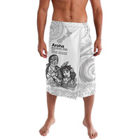 Aroha Maori Language Lavalava Te Reo Maori Inspired Art LT9 white - Polynesian Pride