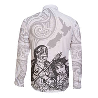 Aroha Maori Language Long Sleeve Button Shirt Te Reo Maori Inspired Art