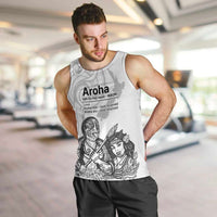 Aroha Maori Language Men Tank Top Te Reo Maori Inspired Art LT9 white - Polynesian Pride