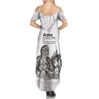 Aroha Maori Language Summer Maxi Dress Te Reo Maori Inspired Art LT9 - Polynesian Pride