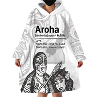 Aroha Maori Language Wearable Blanket Hoodie Te Reo Maori Inspired Art LT9 - Polynesian Pride