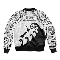 Kia Haka Maori language Bomber Jacket Te Reo Maori Inspired Art LT9 - Polynesian Pride