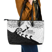 Kia Haka Maori language Leather Tote Bag Te Reo Maori Inspired Art LT9 - Polynesian Pride
