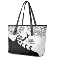 Kia Haka Maori language Leather Tote Bag Te Reo Maori Inspired Art LT9 - Polynesian Pride
