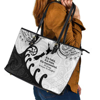 Kia Haka Maori language Leather Tote Bag Te Reo Maori Inspired Art LT9 - Polynesian Pride