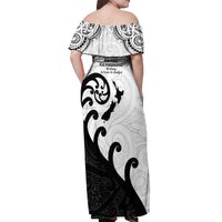 Kia Haka Maori language Off Shoulder Maxi Dress Te Reo Maori Inspired Art LT9 - Polynesian Pride