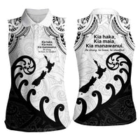 Kia Haka Maori language Women Sleeveless Polo Shirt Te Reo Maori Inspired Art