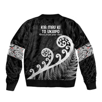 Kia Mau Ki To Ukaipo Bomber Jacket Te Reo Maori Koru Fern Art LT9 - Polynesian Pride