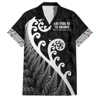 Kia Mau Ki To Ukaipo Family Matching Off Shoulder Maxi Dress and Hawaiian Shirt Te Reo Maori Koru Fern Art