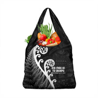 Kia Mau Ki To Ukaipo Grocery Bag Te Reo Maori Koru Fern Art LT9 1-pack One Size Black - Polynesian Pride