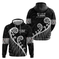 Kia Mau Ki To Ukaipo Zip Hoodie Te Reo Maori Koru Fern Art