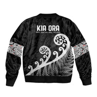 Kia Ora Maori Language Bomber Jacket Te Reo Maori Koru Fern Art LT9 - Polynesian Pride