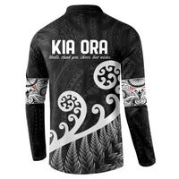 Kia Ora Maori Language Button Sweatshirt Te Reo Maori Koru Fern Art LT9 - Polynesian Pride