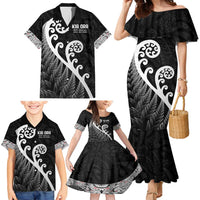 Kia Ora Maori Language Family Matching Mermaid Dress and Hawaiian Shirt Te Reo Maori Koru Fern Art