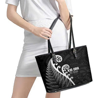 Kia Ora Maori Language Leather Tote Bag Te Reo Maori Koru Fern Art LT9 - Polynesian Pride