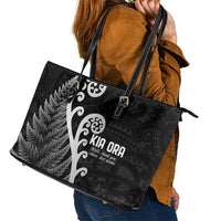 Kia Ora Maori Language Leather Tote Bag Te Reo Maori Koru Fern Art LT9 - Polynesian Pride