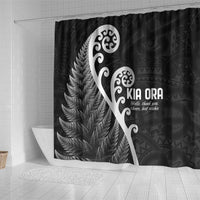 Kia Ora Maori Language Shower Curtain Te Reo Maori Koru Fern Art
