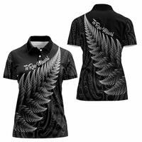 New Zealand Te Reo Māori Women Polo Shirt Simple Black Fern