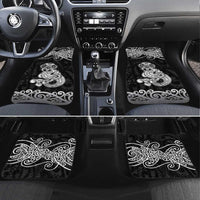 Te Reo Maori Tiki Inspired Art Car Mats LT9 Set 4pcs Black - Polynesian Pride