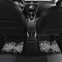 Te Reo Maori Tiki Inspired Art Car Mats LT9 Set 2pcs - Back Black - Polynesian Pride