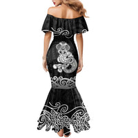 Te Reo Maori Tiki Inspired Art Family Matching Mermaid Dress and Hawaiian Shirt