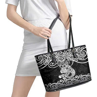 Te Reo Maori Tiki Inspired Art Leather Tote Bag LT9 - Polynesian Pride