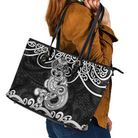 Te Reo Maori Tiki Inspired Art Leather Tote Bag LT9 - Polynesian Pride
